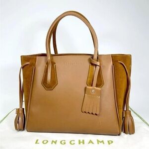 Longchamp Tan Leather Tote Bag
